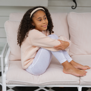 unisex pink and cream stripe knit sweater