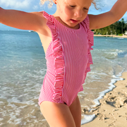 girls gondola stripe ruffle one piece