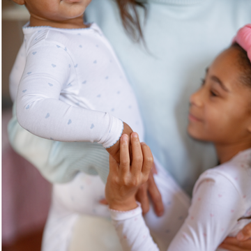 baby blue heart pima footie