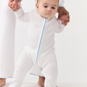 baby white pointelle footie