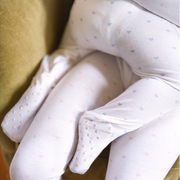 baby blue heart pima footie