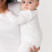 baby white pointelle footie