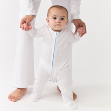 baby white pointelle footie