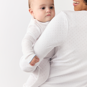 baby white pointelle footie