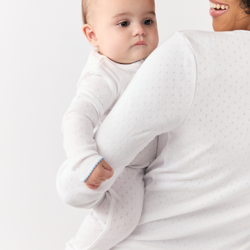 baby white pointelle footie