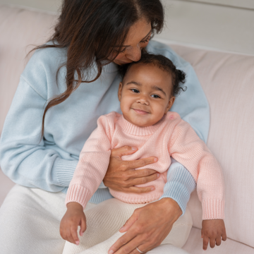women's light blue cropped knit sweater