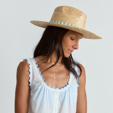 sunshine tienda women's tamarin stripe palm hat