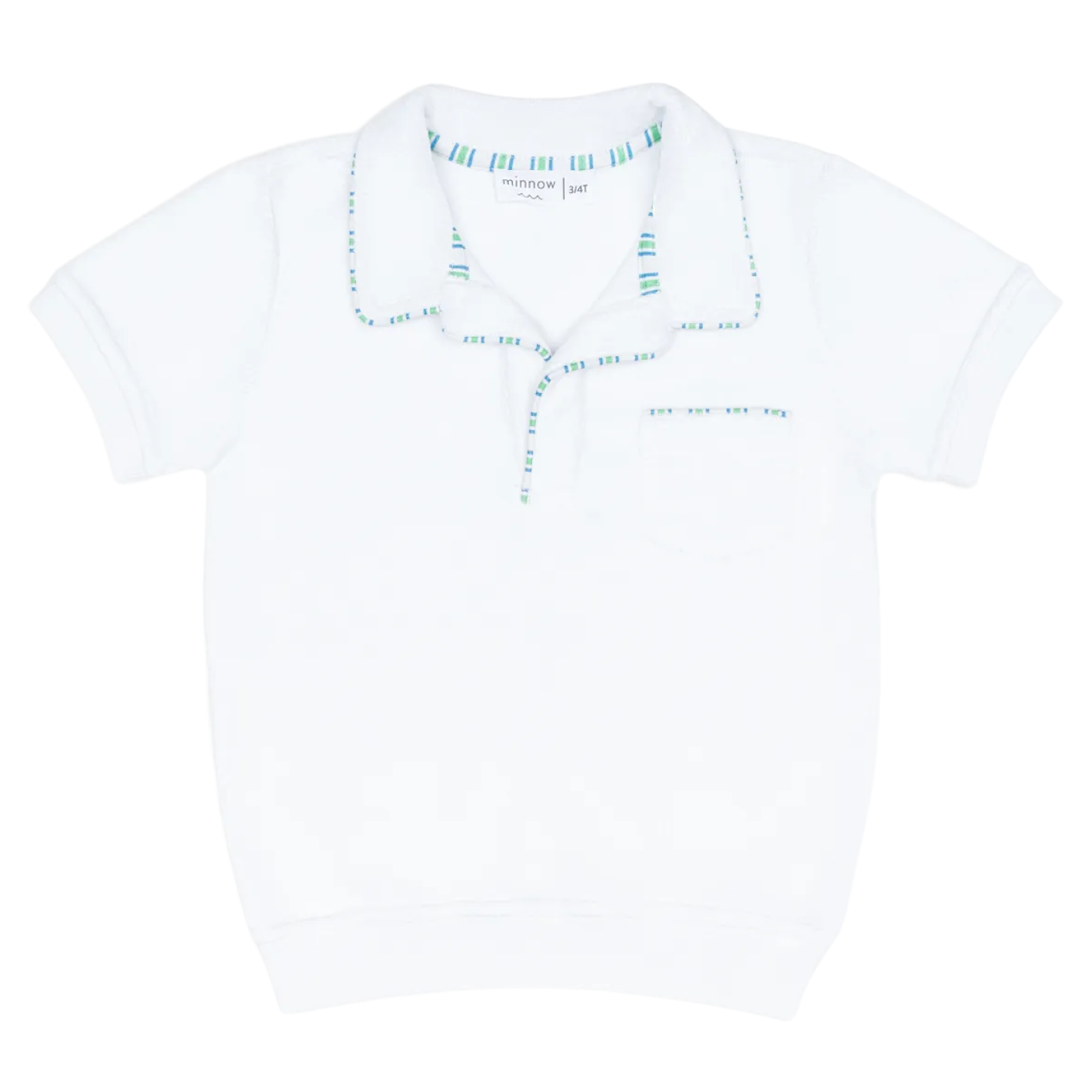 unisex shell white french terry polo – minnow