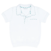 unisex shell white french terry polo