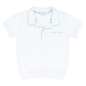 unisex shell white french terry polo