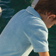 boys le marin blue french terry polo