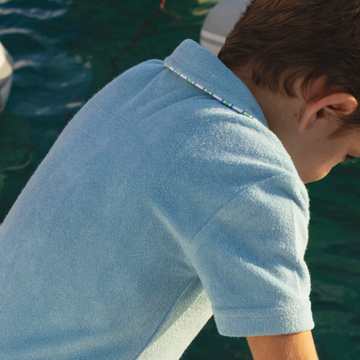 boys le marin blue french terry polo