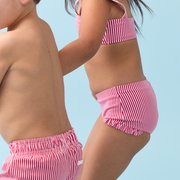 girls gondola stripe bandeau bikini and swim shorts