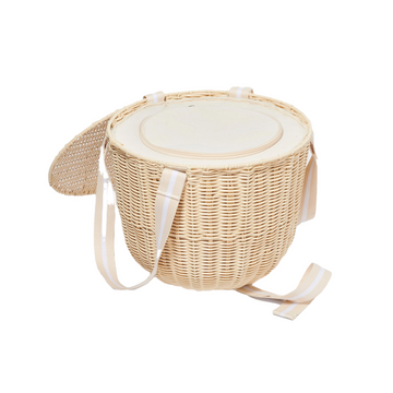 sunnylife round picnic cooler basket