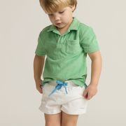 boys gustavia green french terry polo