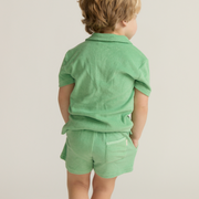boys gustavia green french terry polo
