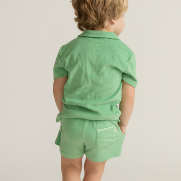 boys gustavia green french terry polo