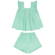 girls gustavia gingham ruffle top and short set