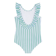girls tamarin stripe ruffle collar one piece