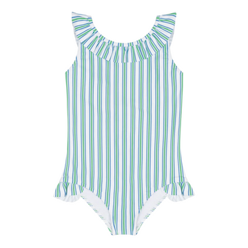 girls tamarin stripe ruffle collar one piece