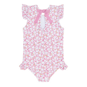 girls blush bloom ruffle cap sleeve one piece