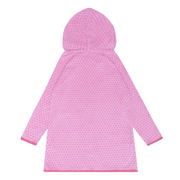unisex blush dot french terry hooded zipper coverup