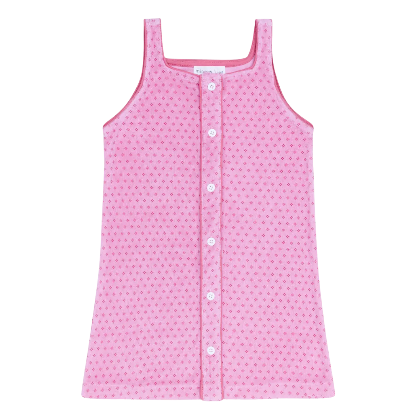 girls blush dot french terry button front dress