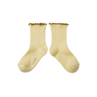 collegien delphine vanille lettuce trim ribbed socks