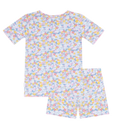 girls jasmine blossom shirt and short pima pajamas set