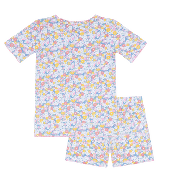 girls jasmine blossom shirt and short pima pajamas set