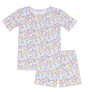 girls jasmine blossom shirt and short pima pajamas set