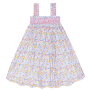 girls jasmine blossom smocked ruffle strap dress