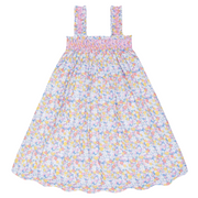 girls jasmine blossom smocked ruffle strap dress
