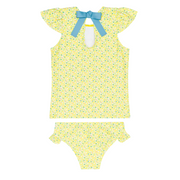 girls petite fleur cap sleeve rashguard set