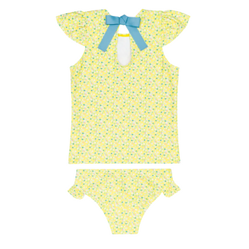 girls petite fleur cap sleeve rashguard set