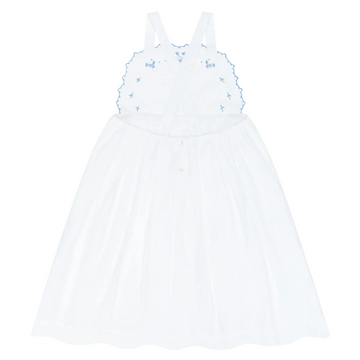 girls shell white cross back pinafore dress – minnow
