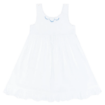 girls shell white simple dress