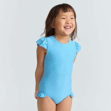 girls le marin dot ruffle cap sleeve one piece