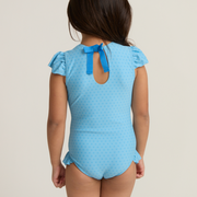 girls le marin dot ruffle cap sleeve one piece