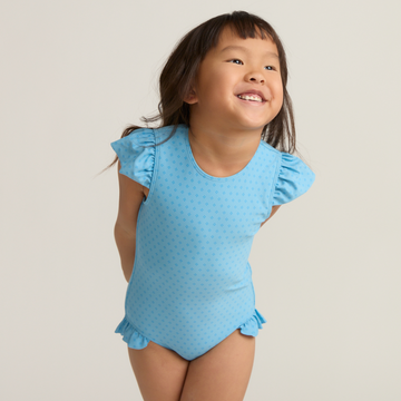 girls le marin dot ruffle cap sleeve one piece