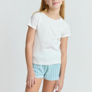 girls tamarin stripe french terry short