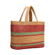 manebi vintage stripes large raffia sunset bag