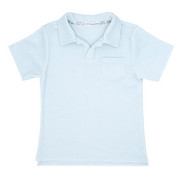 boys light blue french terry polo