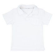 boys white french terry polo