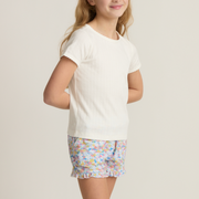 girls jasmine blossom french terry ruffle short