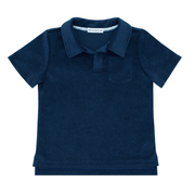 boys navy french terry polo
