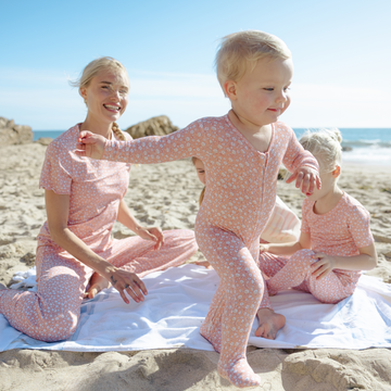 baby melone floral pima footie