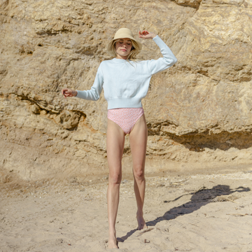 womens melone floral high waisted bikini bottom