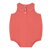 baby sailor red seersucker bubble romper