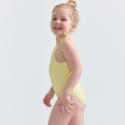 girls buttercream stripe tie knot one piece